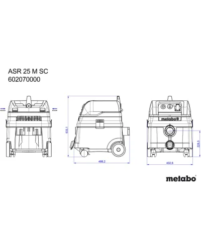 Универсальный пылесос Metabo ASR 25 M SC (602070000)