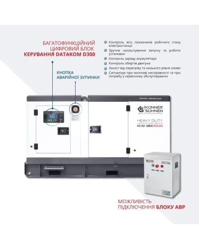 Дизельна трифазна електростанція KS 50-3BES