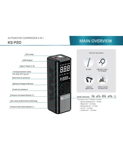 Акумуляторний компресор KS P20