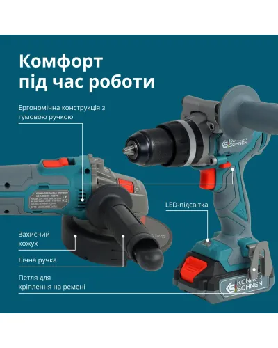 Набір акумуляторного електроінструменту 2-в-1 KS IDAGB 20V SET 1