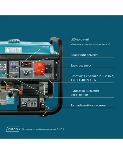 Бензиновий генератор «Könner & Söhnen» KS 10000E-3
