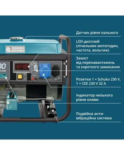 Бензиновий генератор «Könner & Söhnen» KS 7000