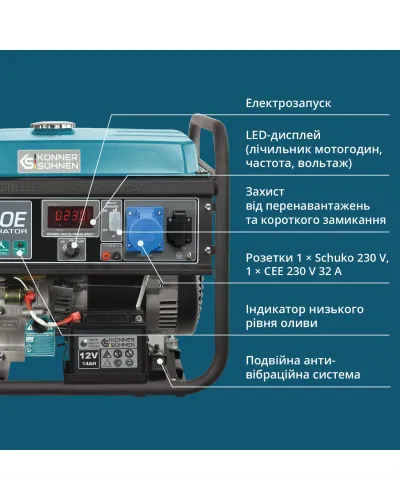 Бензиновий генератор «Könner & Söhnen» KS 7000E