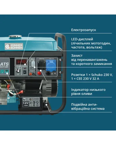 Бензиновий генератор «Könner & Söhnen» KS 7000E ATS