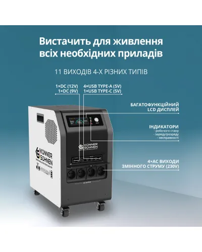 Портативна електростанція 3 в 1 KS 3000PS